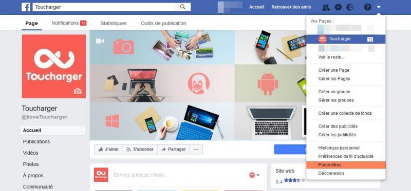 Facebook paramètres